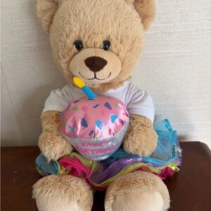 Build-A-Bear Workshop "Birthday Treat Bear" in TuTu with Cupcake